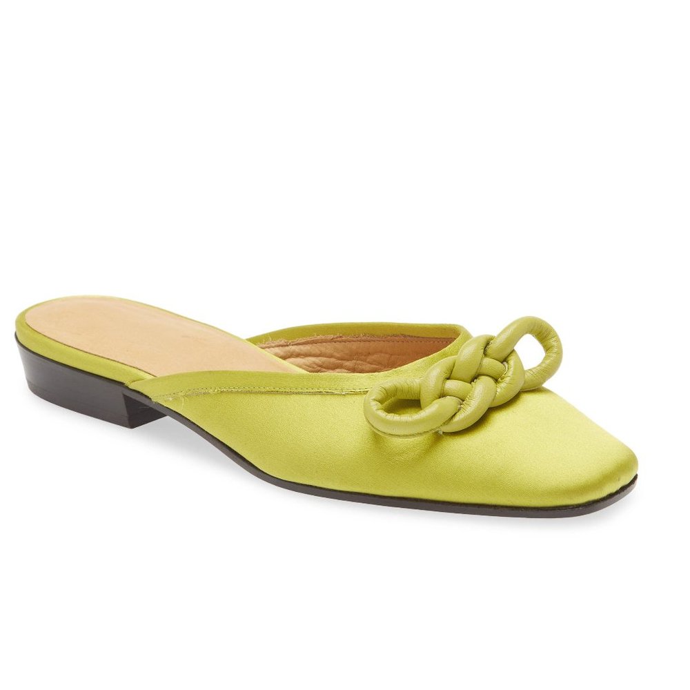 Bashwood Handmade Leather Green Flats For Womens